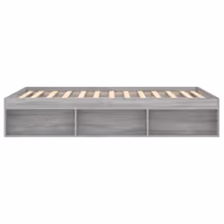 vidaXL Bed Frame Bedroom Mattress Foundation Guest Room Bedstead Bed Base - grey sonoma, 135 x 190 cm - Additional view 6