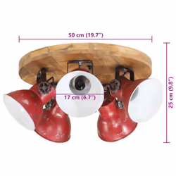 vidaXL Industrial Wall Lamp Hallway Bedside Light Ceiling Lamp Hanging Light - red, round ceiling lamp 5 shades Pcs