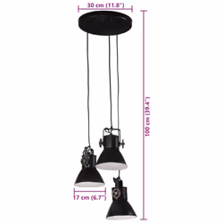 vidaXL Hanging Lamp Ceiling Lamp Chandelier Pendant Lighting 25 W Black E27