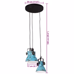 vidaXL Hanging Lamp Ceiling Lamp Pendant Lighting 25 W Distressed Blue E27