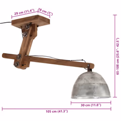vidaXL Ceiling Lamp Hanging Light Ceiling Chandelier 25 W Vintage Silver E27 - Additional view 7