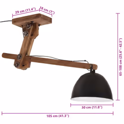 vidaXL Ceiling Lamp Hanging Light Ceiling Pendant Lighting 25 W Black E27