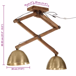 vidaXL Ceiling Lamp Hanging Light Ceiling Chandelier 25 W Antique Brass E27