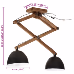 vidaXL Ceiling Lamp Hanging Light Ceiling Pendant Lighting 25 W Black E27 - Additional view 7