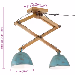vidaXL Ceiling Lamp Hanging Light Ceiling Chandelier 25 W Distressed Blue E27 - Additional view 7