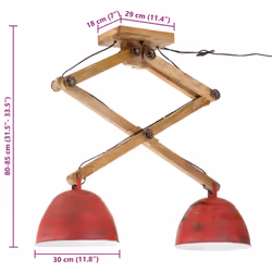 vidaXL Ceiling Lamp Hanging Light Ceiling Chandelier 25 W Distressed Red E27 - Additional view 7