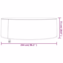 vidaXL Garden Furniture Cover Outdoor Furniture Cover Round Black 420D Oxford - 244 x 71 cm