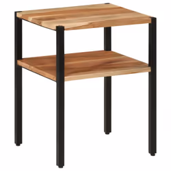 vidaXL Side Table End Table Coffee Tea Sofa Table Solid Wood Acacia and Iron