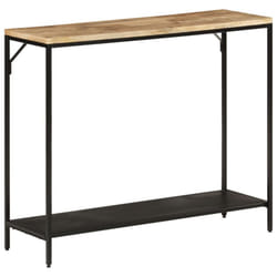 vidaXL Console Table Hallway Coffee End Table Solid Rough Mango Wood and Iron