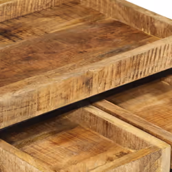 vidaXL Nesting Coffee Tables Nesting Table 3 pcs Solid Rough Mango Wood & Iron - Additional view 4