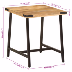 vidaXL Side Table End Table Coffee Tea Sofa Table Solid Wood Mango and Iron - Additional view 6