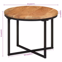 vidaXL Coffee Table Hall End Table Side Sofa Table Solid Wood Acacia and Iron - Additional view 5
