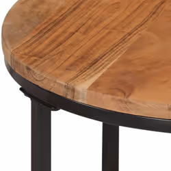 vidaXL Nesting Coffee Tables Nesting Table 3 pcs Solid Wood Acacia and Iron - Additional view 4