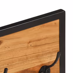 vidaXL Wall Coat Rack Clothes Coat Hook Wall Hooks Solid Wood Acacia and Iron - Additional view 4