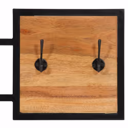 vidaXL Wall Coat Rack Clothes Coat Hook Wall Hooks Solid Wood Acacia and Iron - Additional view 6