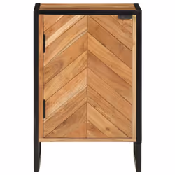 vidaXL Bathroom Cabinet Vanity Unit Storage Cupboard Solid Wood Acacia & Iron