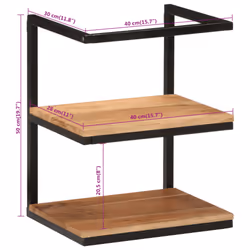 vidaXL Wall Shelf Floating Shelf Wall Storage Rack Solid Wood Acacia and Iron