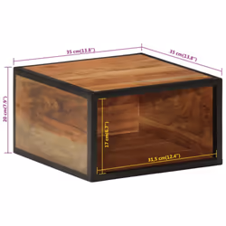 vidaXL Wall-mounted Bedside Cabinet Floating Bed Cabinet Solid Wood Acacia