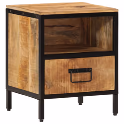 vidaXL Bedside Cabinet Nightstand Side Table Bed Cabinet Solid Wood Mango - Additional view 9
