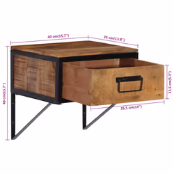 vidaXL Bedside Cabinet Nightstand Side Table Bed Cabinet Solid Wood Mango - Additional view 7
