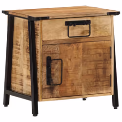 vidaXL Bedside Cabinet Nightstand Side Table Bed Cabinet Solid Wood Mango - Additional view 10