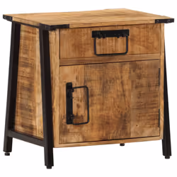vidaXL Bedside Cabinet Nightstand Side Table Bed Cabinet Solid Wood Mango - Additional view 9