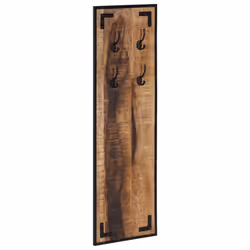 vidaXL Coat Rack Wall Mounted Coat Hook Wall Hanger Solid Rough Wood Mango