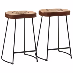vidaXL Bar Stools Kitchen Bistro Chair Pub Counter Chair 2 pcs Dark Brown