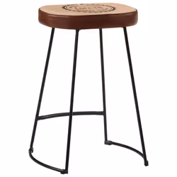 vidaXL Bar Stools Kitchen Bistro Chair Pub Counter Chair 2 pcs Dark Brown - Additional view 4