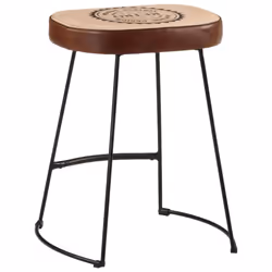 vidaXL Bar Stools Kitchen Bistro Chair Pub Counter Chair 2 pcs Dark Brown - Additional view 4
