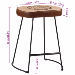 vidaXL Bar Stools Kitchen Bistro Chair Pub Counter Chair 2 pcs Dark Brown - Additional view 9