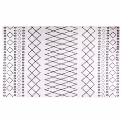 vidaXL Rug Washable Patchwork Anti Slip Home Floor Carpet Floor Area Rug Mat - white and black, 120 x 170 cm