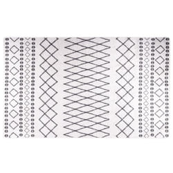 vidaXL Rug Washable Patchwork Anti Slip Home Floor Carpet Floor Area Rug Mat - white and black, 120 x 170 cm