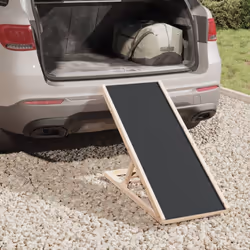 vidaXL Dog Ramp Adjustable Height Pet Ramp Dog Pet Step Grey Solid Wood Fir - Additional view 2