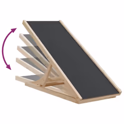 vidaXL Dog Ramp Adjustable Height Pet Ramp Dog Pet Step Grey Solid Wood Fir - Additional view 6