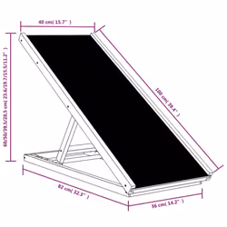 vidaXL Dog Ramp Adjustable Height Pet Ramp Dog Pet Step Grey Solid Wood Fir - Additional view 8