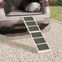 vidaXL Dog Ramp Adjustable Height Pet Ramp Dog Pet Step Grey Solid Wood Fir - Additional view 2