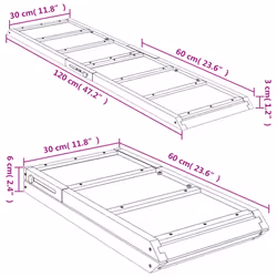 vidaXL Dog Ramp Adjustable Height Pet Ramp Dog Pet Step Grey Solid Wood Fir - Additional view 3