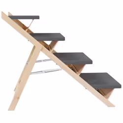 vidaXL Dog Stair Dog Ramp Pet Stair Non-Slip Dog Step Grey Solid Wood Fir - Additional view 5