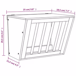 vidaXL Rabbit Hay Feeder Standing Animal Food Feeding Rack Solid Wood Fir - 25 x 18.5 x 20.5 cm