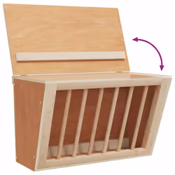 vidaXL Rabbit Hay Feeder Standing Animal Food Feeding Rack Solid Wood Fir - 37 x 18.5 x 23 cm - Additional view 5