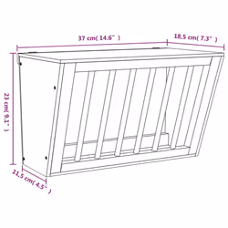 vidaXL Rabbit Hay Feeder Standing Animal Food Feeding Rack Solid Wood Fir - 37 x 18.5 x 23 cm - Additional view 8