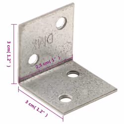 vidaXL Angle Brackets L Bracket Corner Bracket Tool 40 pcs Galvanised Steel - 30 x 25 x 30 mm