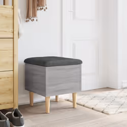 vidaXL Storage Bench Hallway Bench Seat Entryway Shoe Bench Engineered Wood - grey sonoma, 42 x 42 x 46 cm