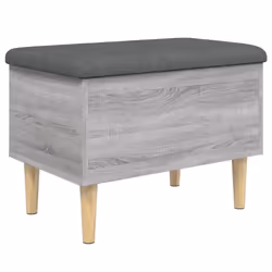 vidaXL Storage Bench Hallway Bench Seat Entryway Shoe Bench Engineered Wood - grey sonoma, 62 x 42 x 46 cm