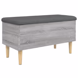 vidaXL Storage Bench Hallway Bench Seat Entryway Shoe Bench Engineered Wood - grey sonoma, 82 x 42 x 46 cm