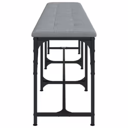 vidaXL Dining Bench Hallway Bench Dining Room Bench Seat Steel and Fabric - light grey, 186 x 32 x 45 cm - Additional view 4