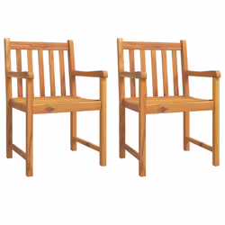 vidaXL Garden Dining Set Wooden Outdoor Table and Chair Set Solid Wood Teak - 85 cm table length/ 3 piece
