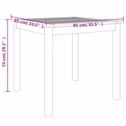 vidaXL Garden Dining Set Wooden Outdoor Table and Chair Set Solid Wood Teak - 85 cm table length/ 5 piece - Additional view 10