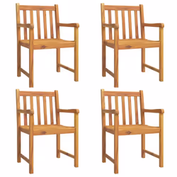 vidaXL Garden Dining Set Wooden Outdoor Table and Chair Set Solid Wood Teak - 85 cm table length/ 5 piece